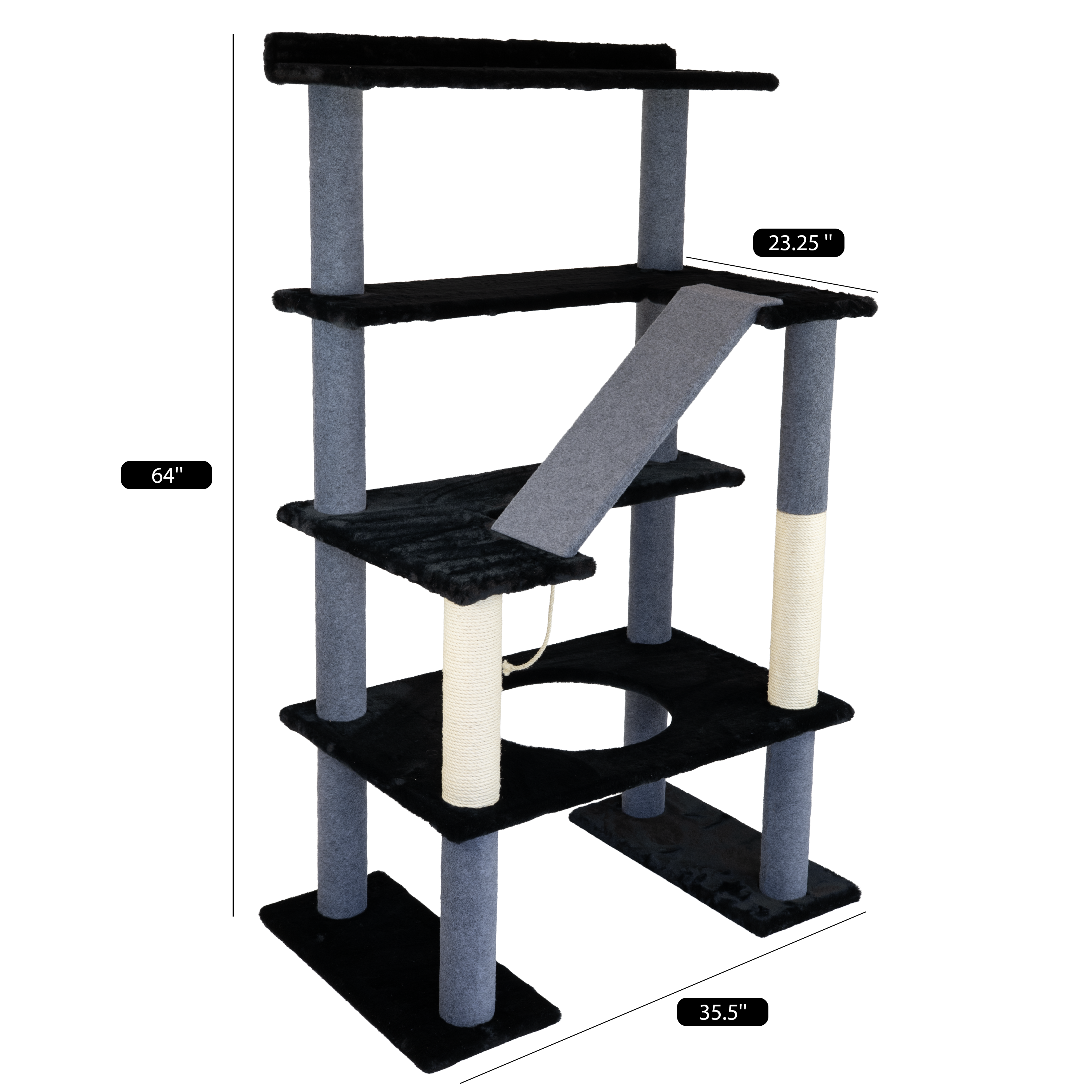 Maine Coon 65" Cat Tower - 5-Level Cat Tree