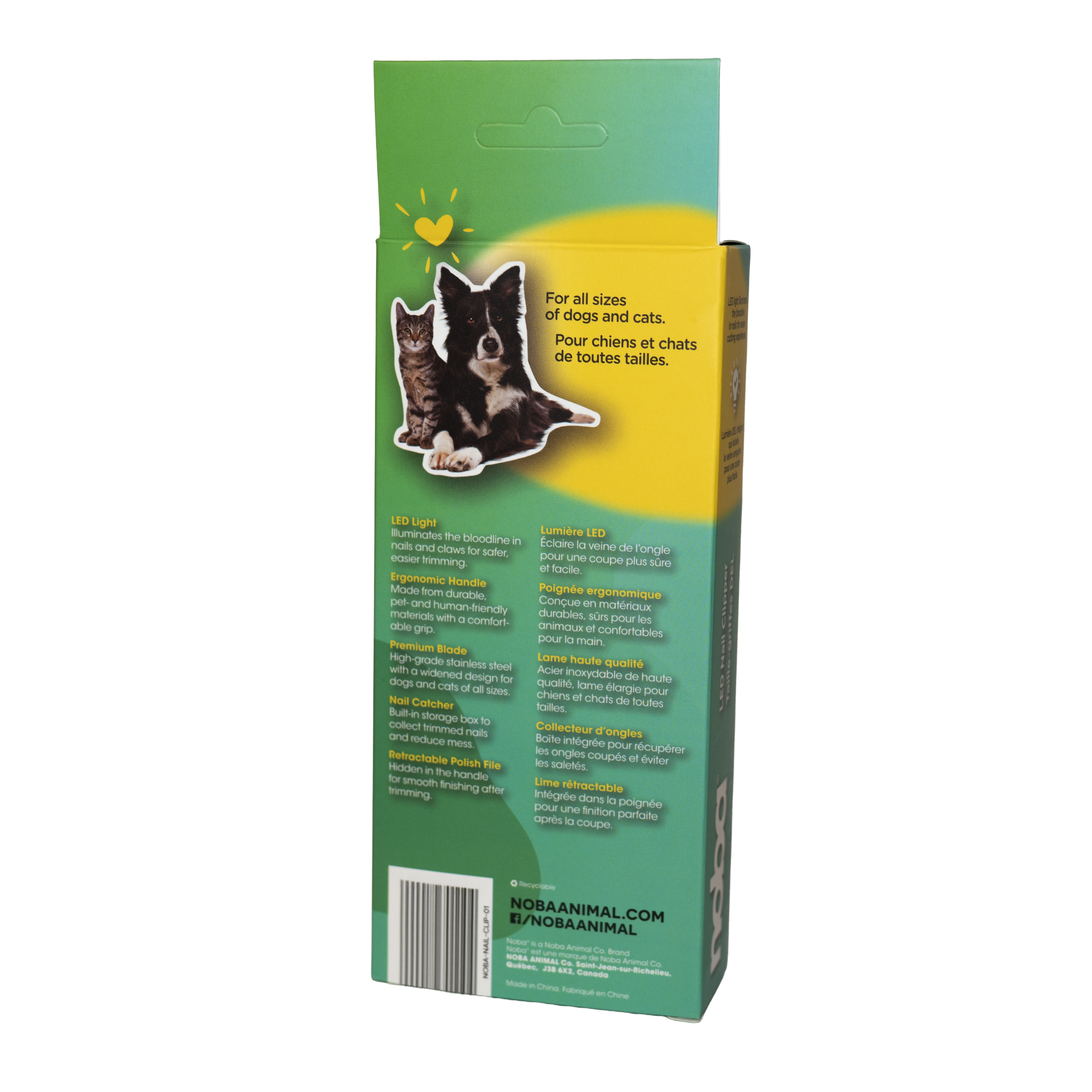 Coupe griffes LED Noba pour chats et chiens