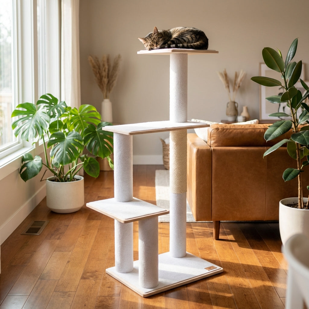 Arbre à Chat en Bois Contreplaqué Moderne Noba à 3 Étages