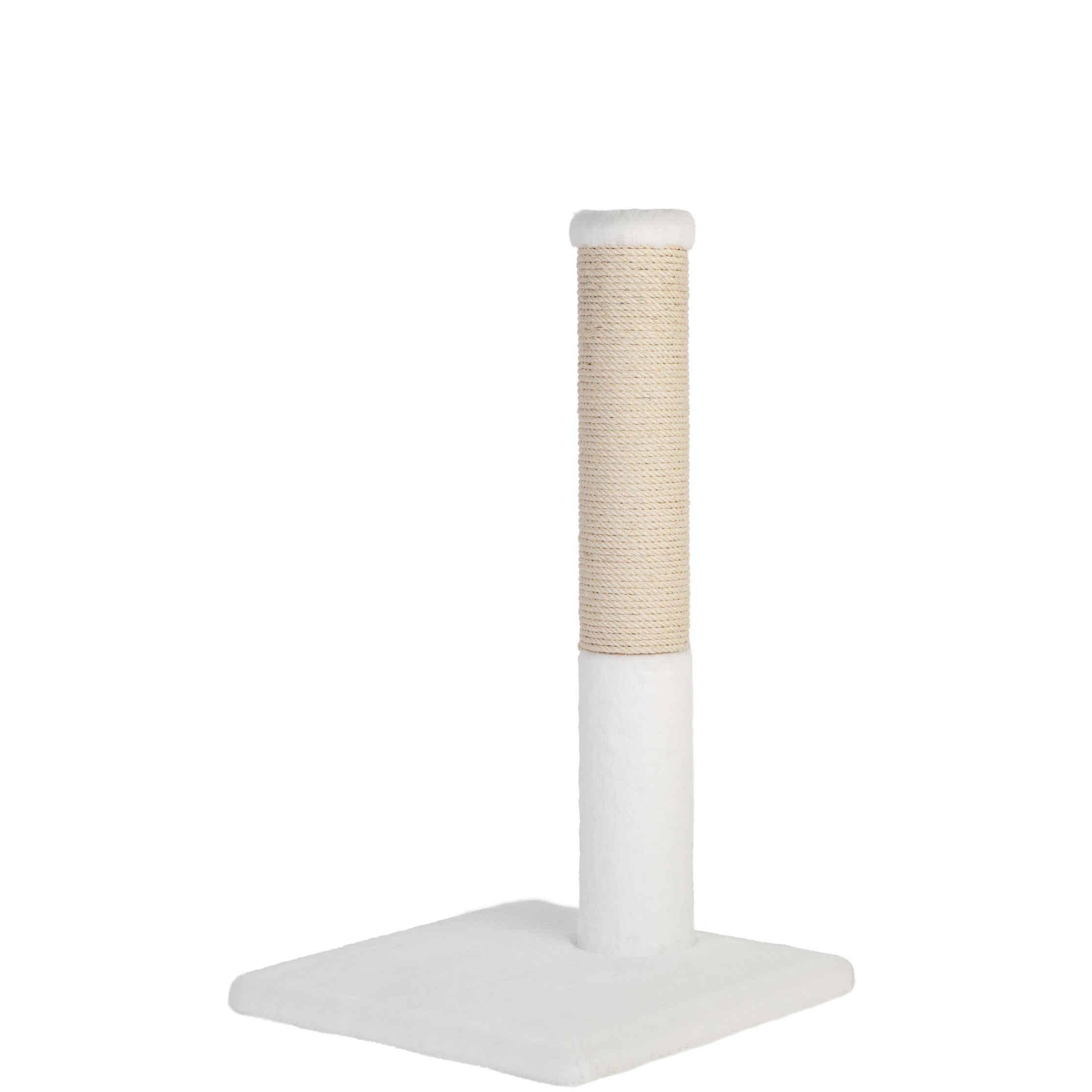 Noba Classic 28" Scratching Post - White Faux Fur