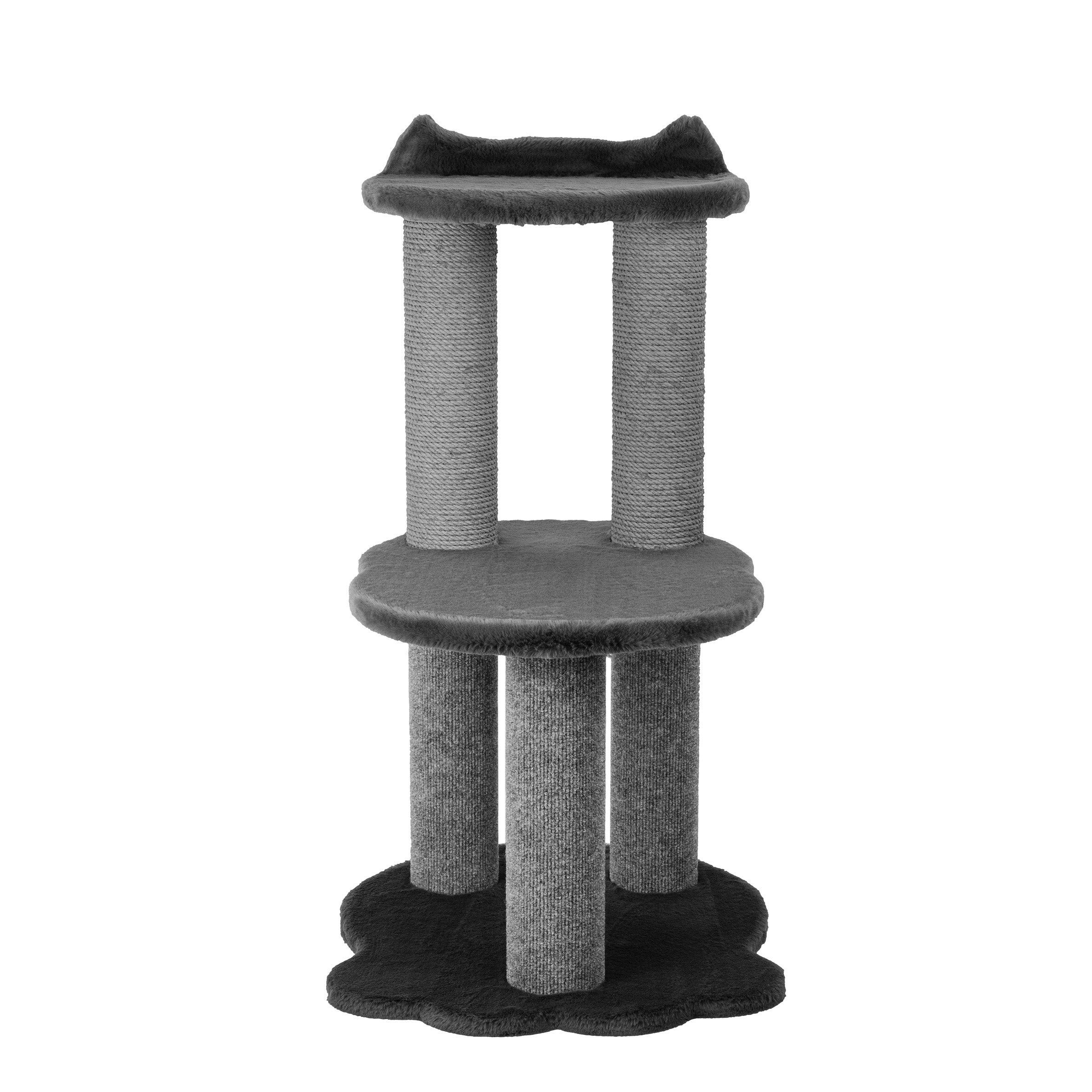 Relaxation Cat Tree - Grey Faux Fur