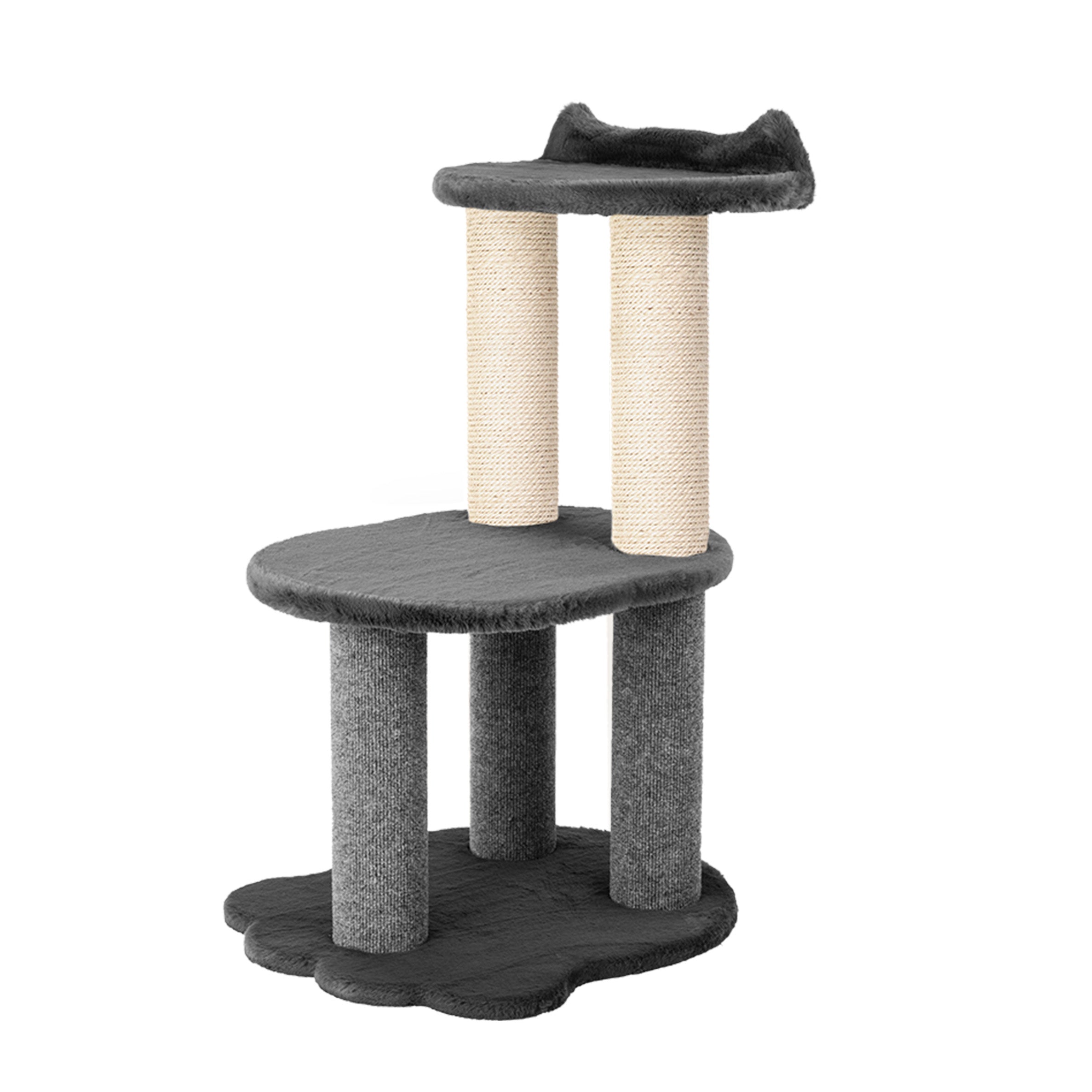 Relaxation Cat Tree - Grey Faux Fur