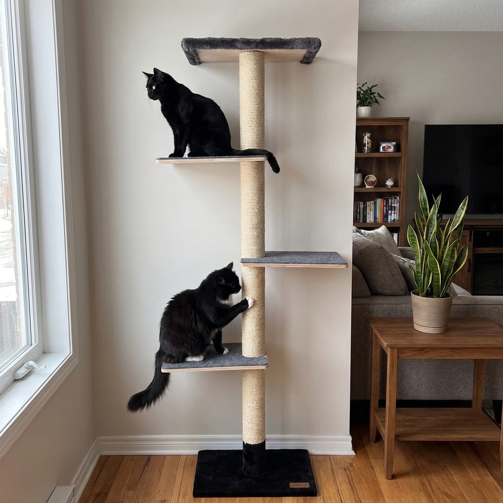 Tour pour chat Murale de 72 pouces - Parfait pour les petits espaces