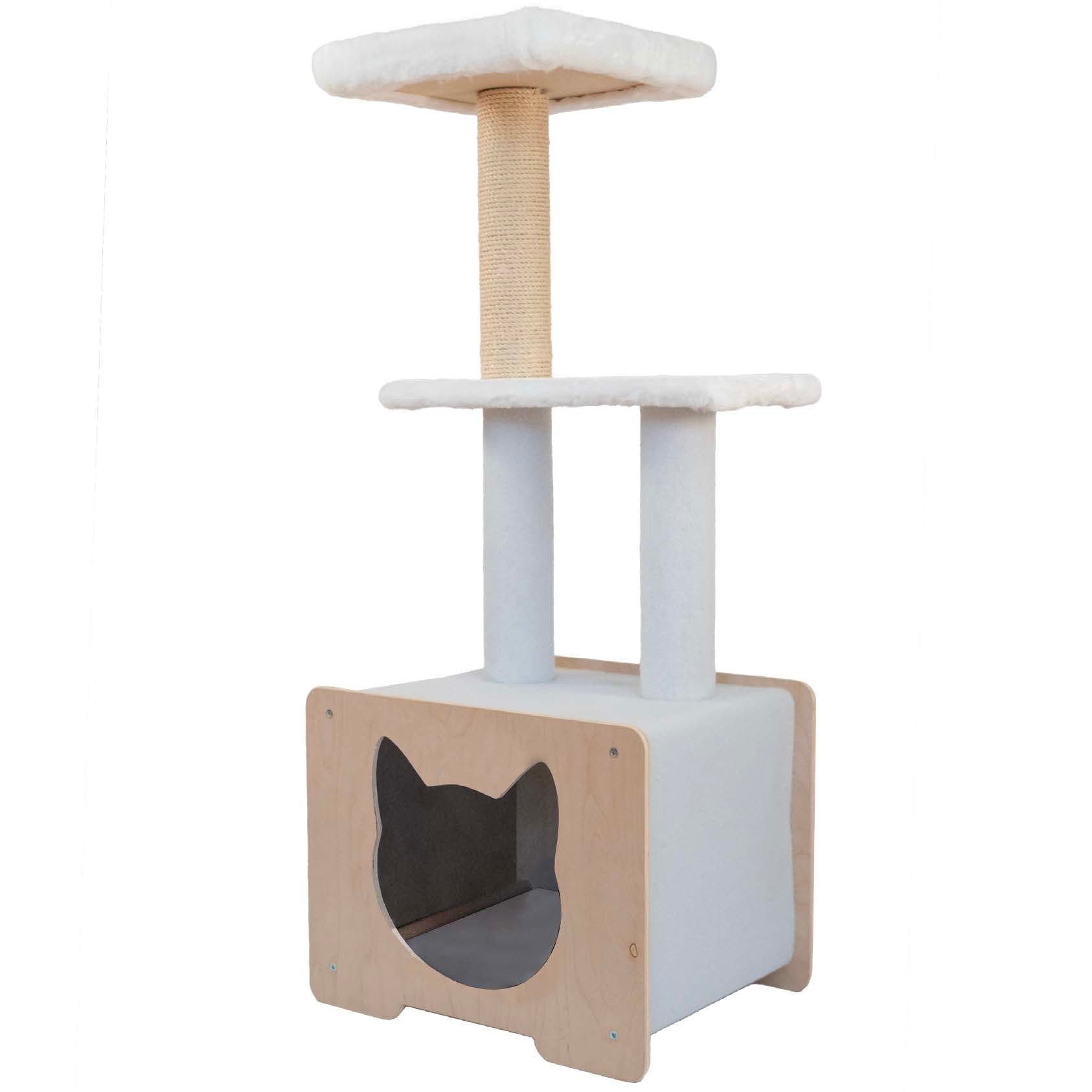 Hut Hideout Deluxe Cat Tree with High-Quality Fique Rope