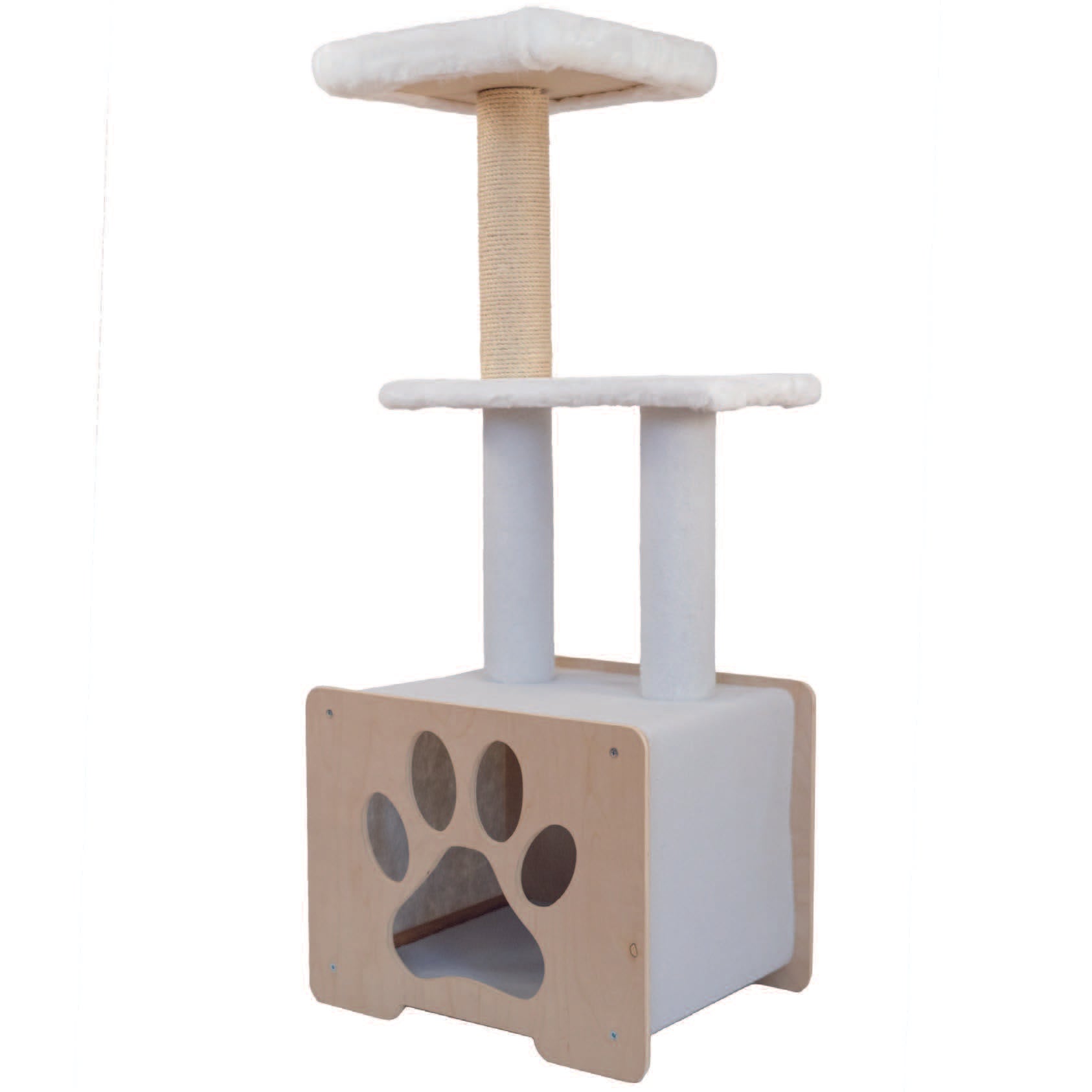 Hut Hideout Deluxe Cat Tree with High-Quality Fique Rope